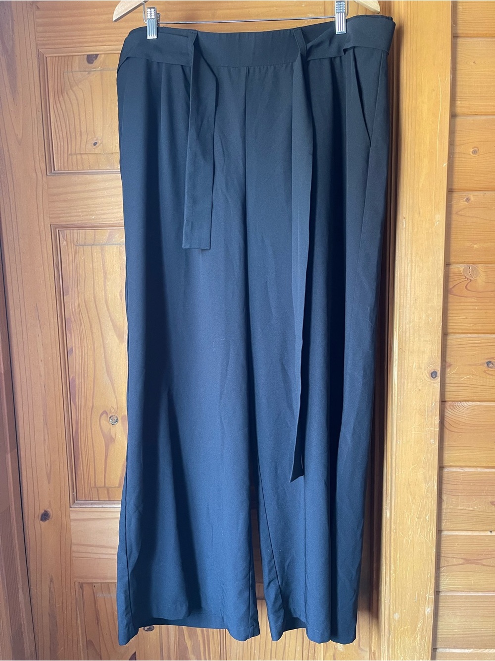 torrid Black Wide-Leg Tie Waist Pants